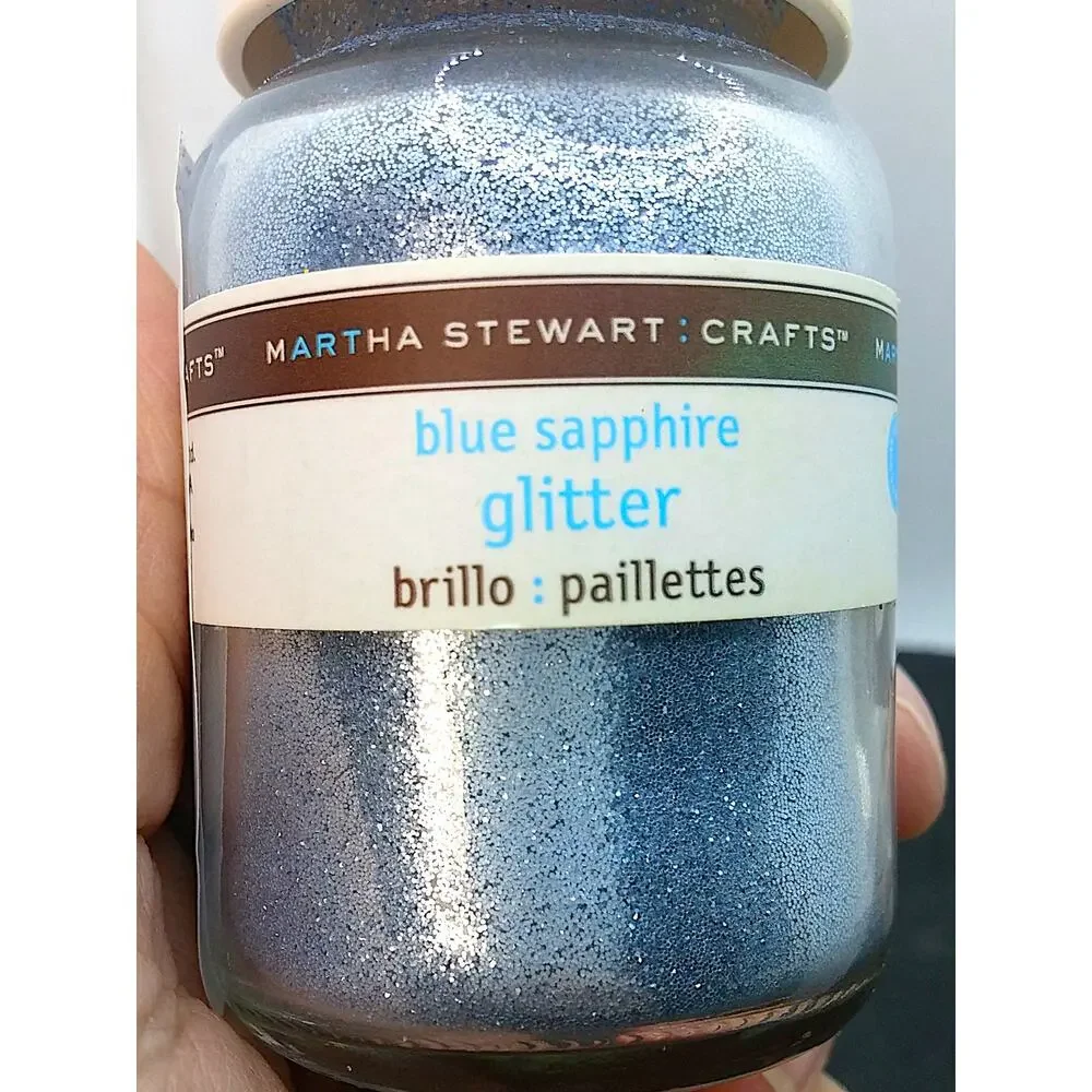 Martha Stewart Glitter 4 Large Bottles DIY Mixed Lot Blue Orange Green Copper